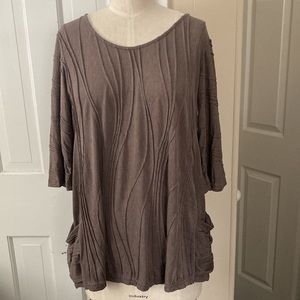 Windhorse 2 Pocket Stitched Tunic. Sz. XXL Color Taupe/ Mushroom NWT 1520